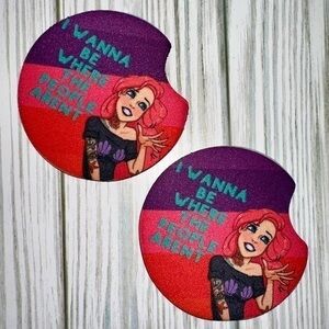 Anti social mental health Ariel Little Mermaid car coaster set new